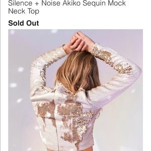 Silence + Noise Akiko Sequin Mock Neck Top